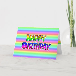 Rainbow LGBT Happy Birthday Card