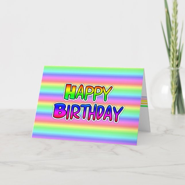 Rainbow LGBT Happy Birthday Card (Front)