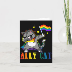 Rainbow Lgbt Lesbian Pride Funny Cat Dabbing  Card