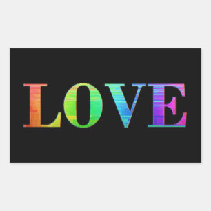 Rainbow LGBT Love Black Colors Stickers