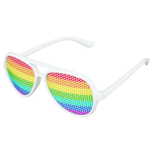 Rainbow LGBT Pride  Adult Aviator Sunglasses (Angled)