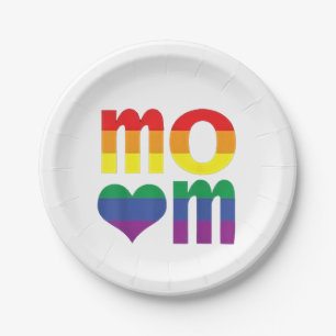 Rainbow LGBT Pride Month Mother's Day LGBT Paper Plates