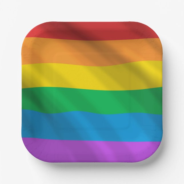 Rainbow LGBT Pride Paper Plates – Colorful Gay  (Front)