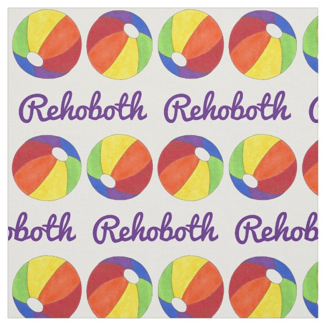 Rainbow LGBT Pride Rehoboth Beach DE Beach Ball Fabric (Swatch)
