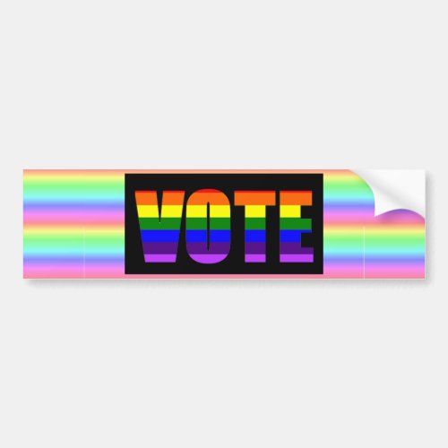 Rainbow LGBT Vote Bumper Sticker