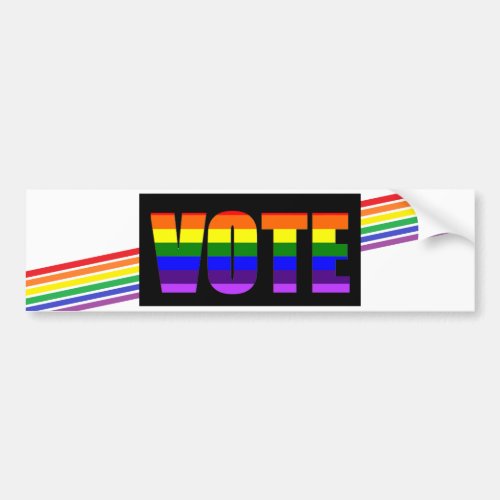 Rainbow LGBT Vote Bumper Sticker