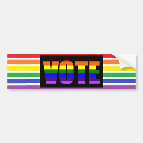 Rainbow LGBT Vote Bumper Sticker