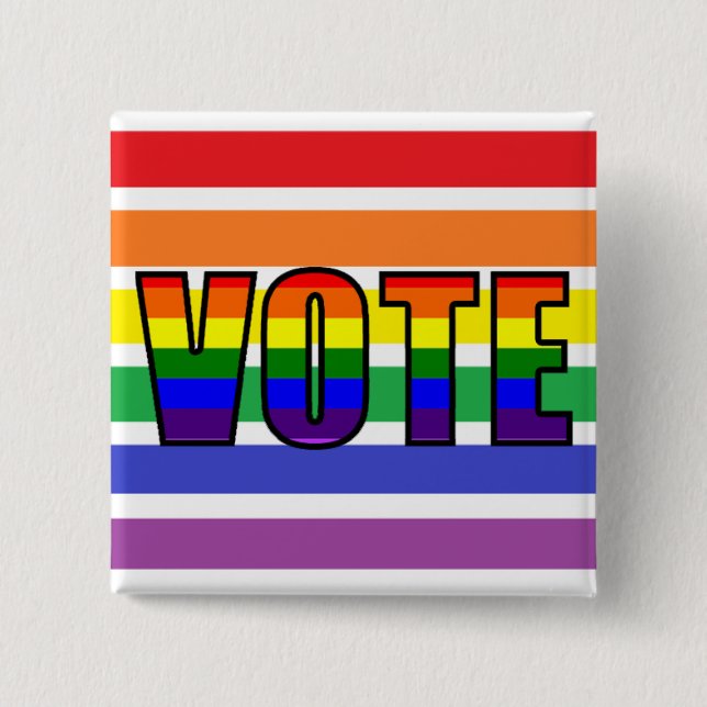 Rainbow LGBT Vote Button (Front)