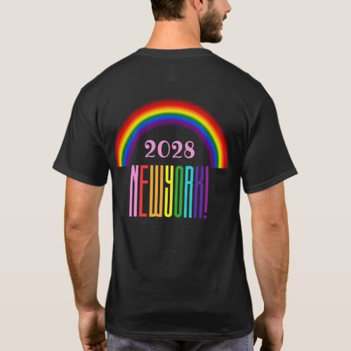 Rainbow LGBTQ Add Year or Text New York Pride T_Shirt