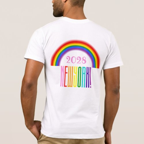 Rainbow LGBTQ Add Year or Text New York Pride T_Shirt