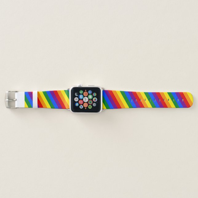 Rainbow LGBTQ American Pride Diversity Flag Apple Watch Band (Front)