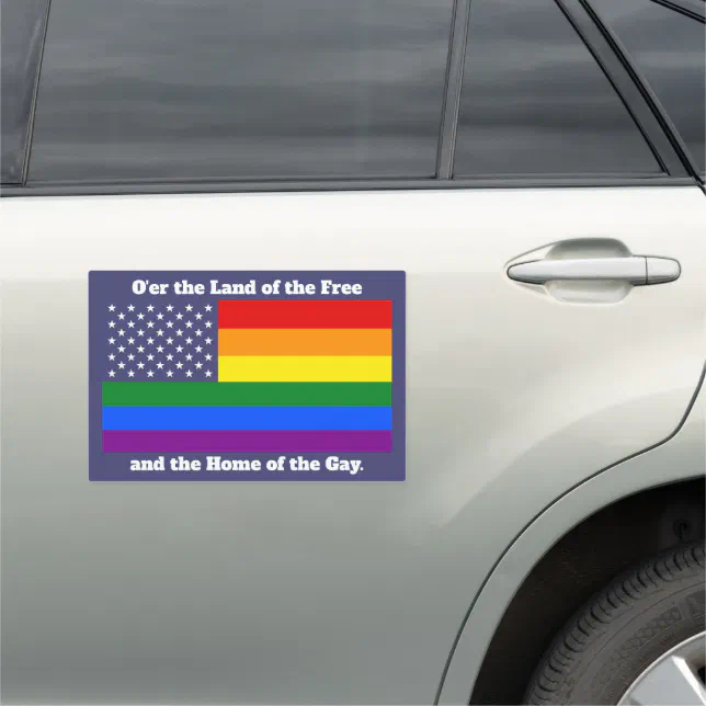 Rainbow LGBTQ American Pride Diversity Flag Car Magnet | Zazzle