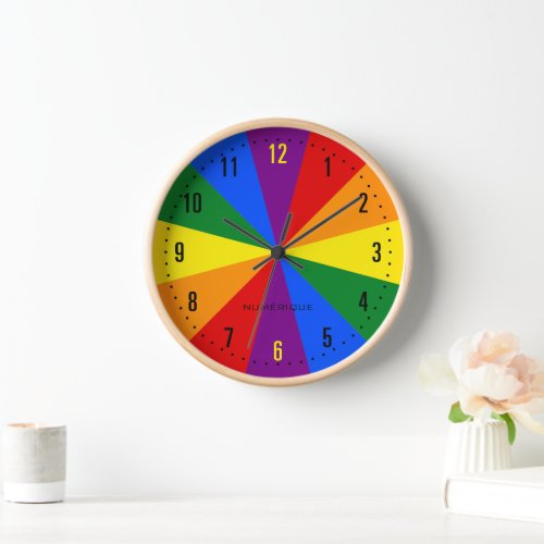 Rainbow LGBTQ American Pride Diversity Flag Clock