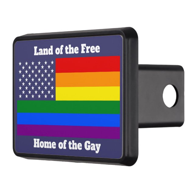 Rainbow LGBTQ American Pride Diversity Flag Hitch Cover (Left)
