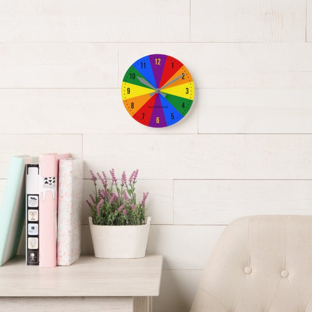 Rainbow LGBTQ American Pride Diversity Flag Round Clock (Reading Room)