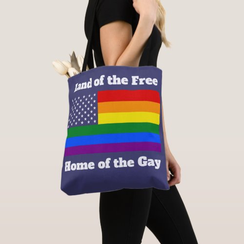 Rainbow LGBTQ American Pride Diversity Flag Tote Bag