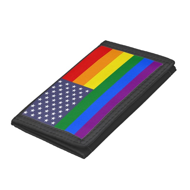 Rainbow LGBTQ American Pride Diversity Flag Trifold Wallet (Bottom)