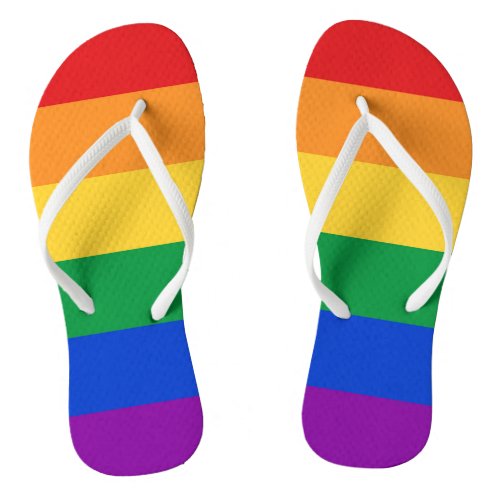 Rainbow LGBTQ Flag Colors Flip Flops