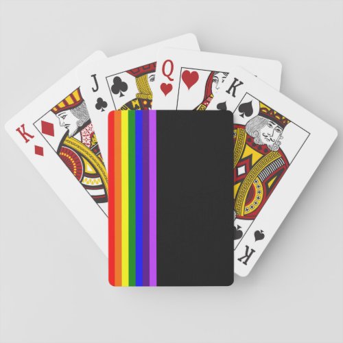 Rainbow LGBTQ Flag stylish playing cards black