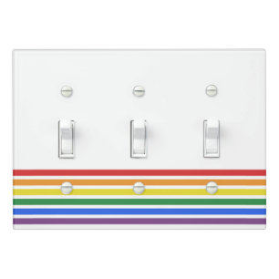 Rainbow LGBTQ Flag Triple Toggle Light Switch Cover