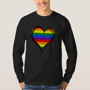 Rainbow LGBTQ Heart Pride Awareness Month Gay Lesb T-Shirt