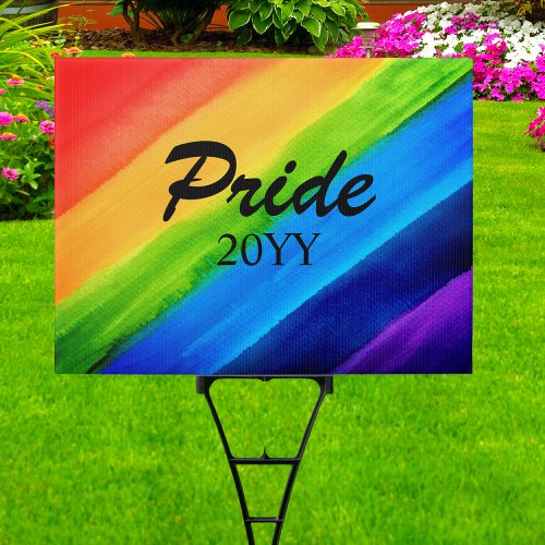 Rainbow LGBTQ Pride 20YY Yard Sign