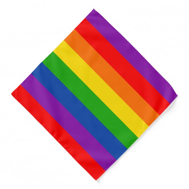 Rainbow LGBTQ+ Pride Flag, Gay Pride Colors Bandana (Front)