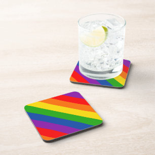 Rainbow LGBTQ+ Pride Flag, Gay Pride Colors Beverage Coaster