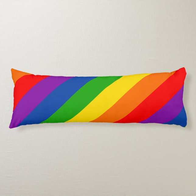 Rainbow LGBTQ+ Pride Flag, Gay Pride Colors Body Pillow (Front)
