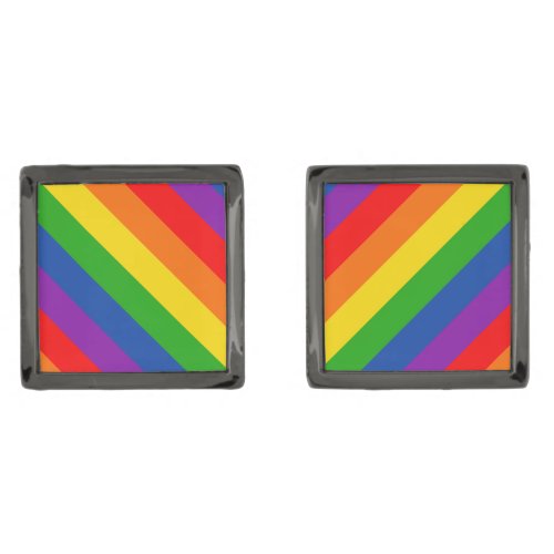 Rainbow LGBTQ Pride Flag Gay Pride Colors Cufflinks