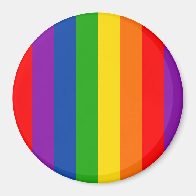 Rainbow LGBTQ+ Pride Flag, Gay Pride Colors Magnet (Front)