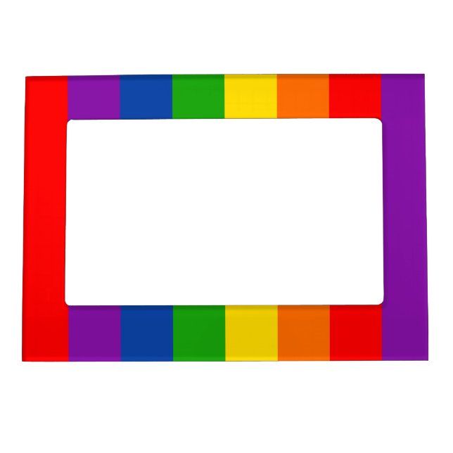 Rainbow LGBTQ+ Pride Flag, Gay Pride Colors Magnetic Frame (Front)