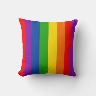 Rainbow LGBTQ+ Pride Flag, Gay Pride Colors Throw Pillow