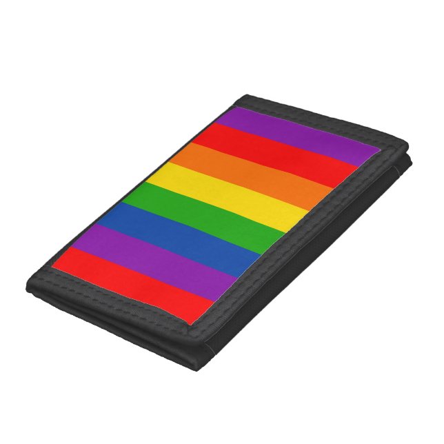 Rainbow LGBTQ+ Pride Flag, Gay Pride Colors Trifold Wallet (Bottom)