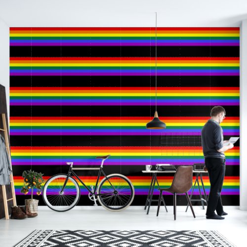 Rainbow LGBTQ Pride Flag on Black Wallpaper