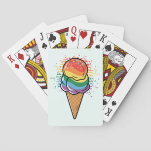Rainbow LGBTQ+ Pride Ice Cream Poker Cards