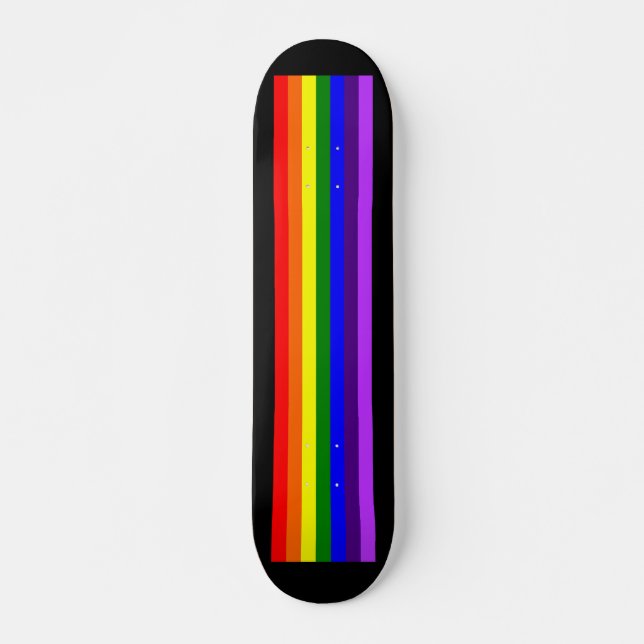 Rainbow LGBTQ+ Skateboard deck (black) (Front)
