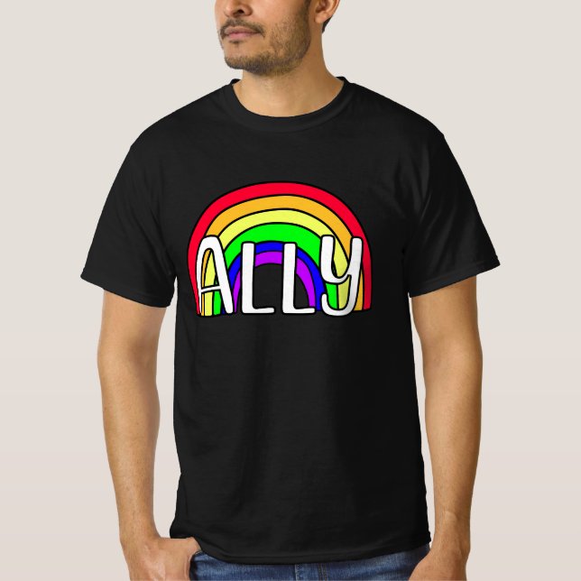 Rainbow LGBTQIA+ Ally | Pride Flag T-Shirt (Front)