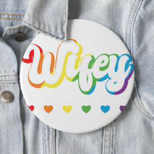 Rainbow LGBTQIA Lesbian Gay Support Button
