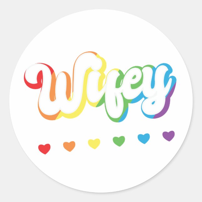 Rainbow LGBTQIA Lesbian Gay Support Classic Round Sticker (Front)