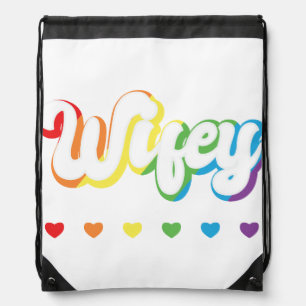 Rainbow LGBTQIA Lesbian Gay Support Drawstring Bag