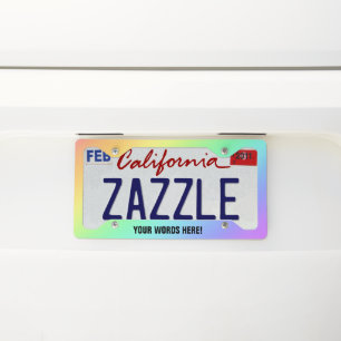 Rainbow License Plate Frame