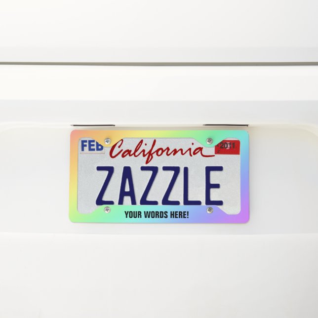 Rainbow License Plate Frame (On Car)