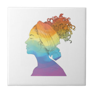 Rainbow Life, Woman, Freedom Ceramic Tile