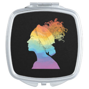 Rainbow Life, Woman, Freedom Compact Mirror