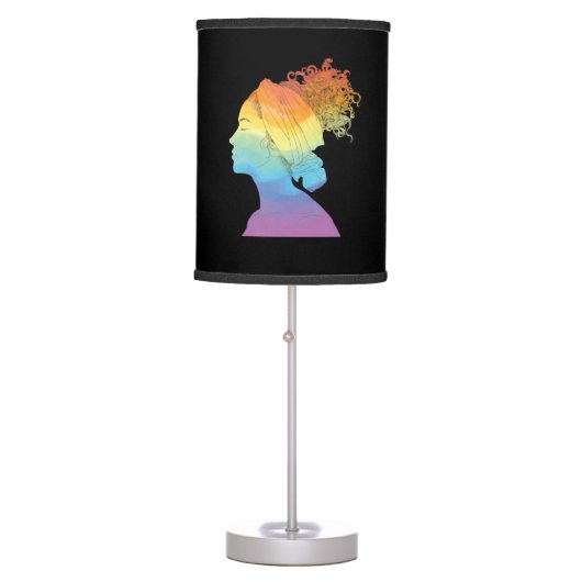 Rainbow Life, Woman, Freedom Table Lamp (Front)