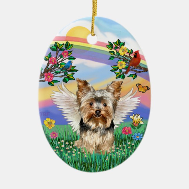 Rainbow Life - Yorkshire Terrier #17 Ceramic Ornament (Front)