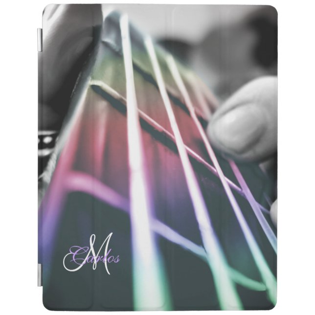 Rainbow Light Bass Guitar Personalized iPad Case (Front)