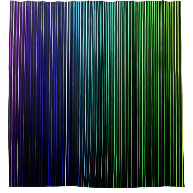Rainbow Light Stripes Shower Curtain (Front)