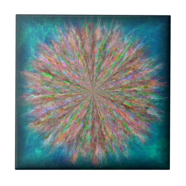 Rainbow Lightning on Fire Tile (Front)